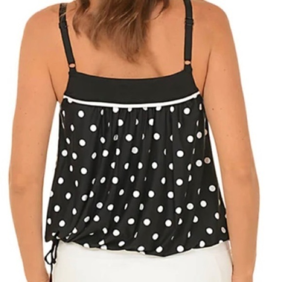 Beach House Blouson Tankini Top with Ocean & 24th Navy Swim Shorts - Picture 3 of 11